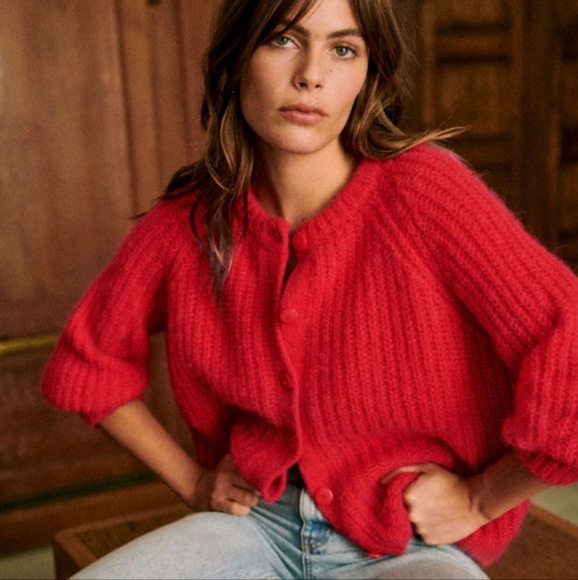 Sezane Sweaters - Sezane Emile Cardigan in Red size XS NWT